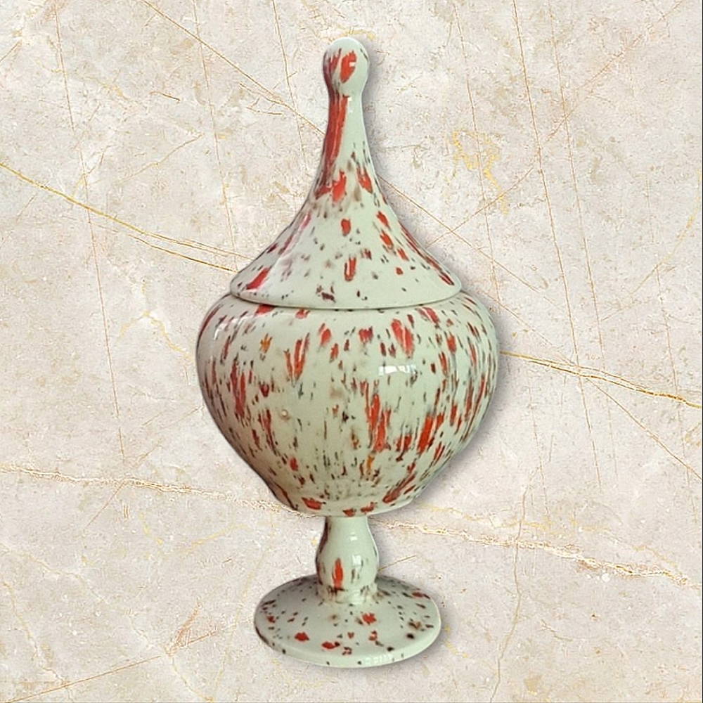 Vintage Splatter Ceramic Candy Dish